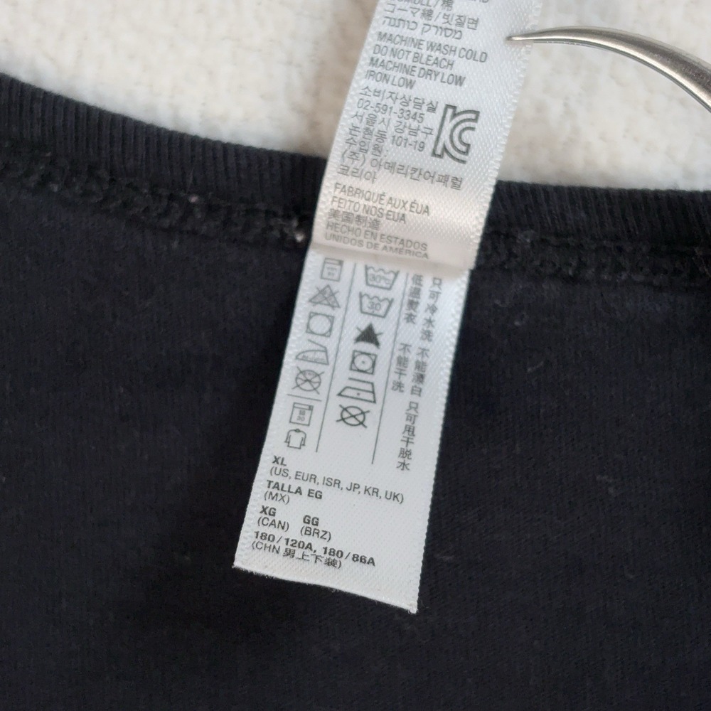 American Apparel Henley Shirt Men's XL Black 100% Combed Cotton *HOLE* - Picture 16 of 16